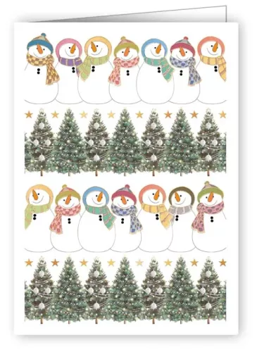 Snowmen With Scarves, Mini Cards
