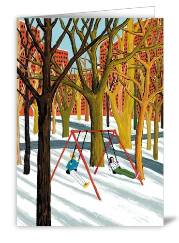 Swinging In Winter Landscape, Heartfelt