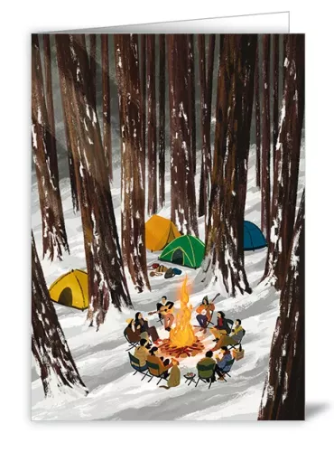 Winter Camping Aournd Fire, Heartfelt