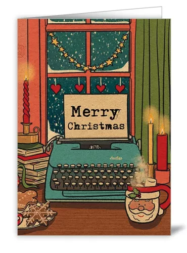 Typewriter And Christmas Mug, Sunday Mood