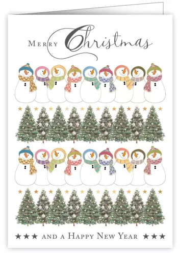 Snowmen With Scarves, Greeting Card