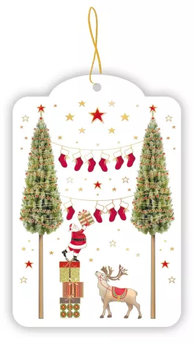Santa Filling Stockings, Gift Tag pack