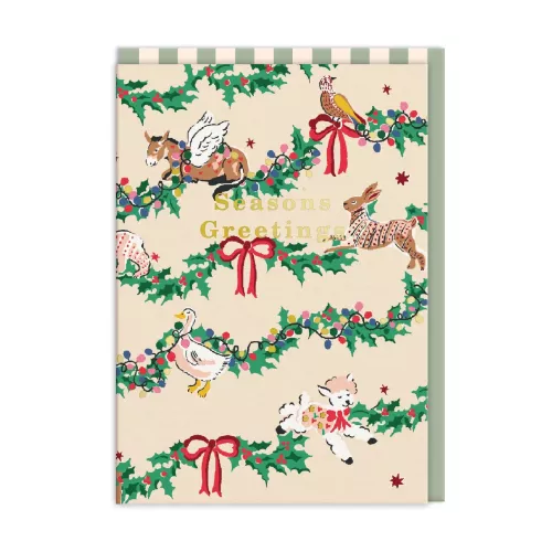Seasons Greetings Festive Animals Christmas Card (9702)