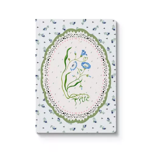 Blue & Cream Roots Vignette Premium Paperback Notebook (A5) (13163)