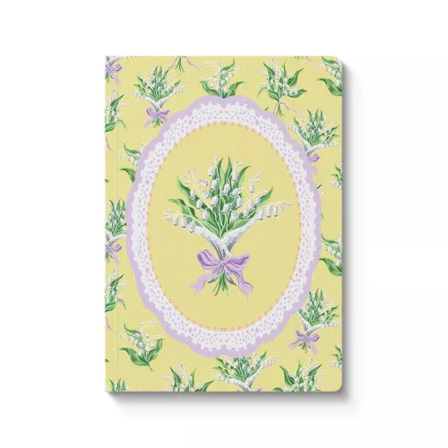 Yellow Lily of The Valley Vignette Premium Paperback Notebook (A5) (13165)
