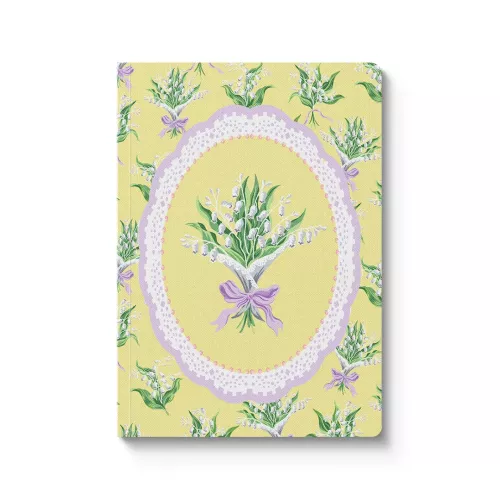 Yellow Lily of The Valley Vignette Premium Paperback Notebook (A6) (13169)