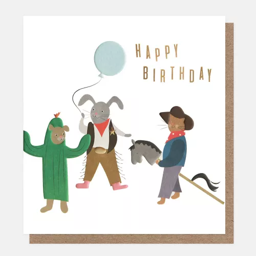 Cowboy Animals Birthday Card