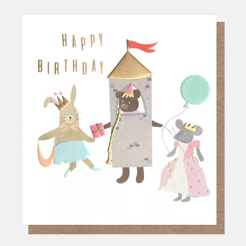 Princess Animals Birthday Card