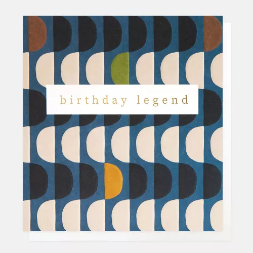 Birthday Legend Semi-Circle Geo On Navy, Greeting Card