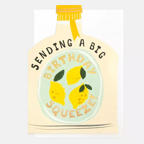 Sending A Big Birthday Squeeze Bottle With Lemons, Greeting Card