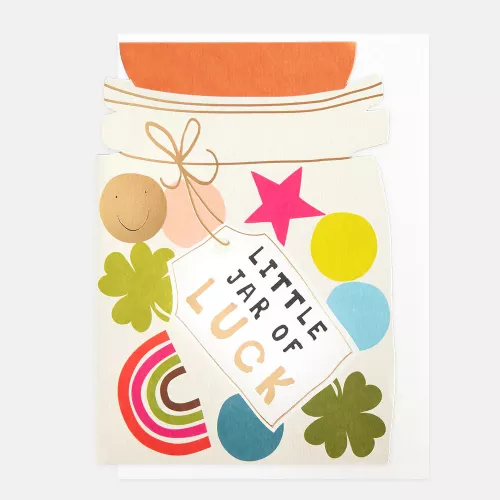 Little Jar Of Luck Jar With Tag, Greeting Card
