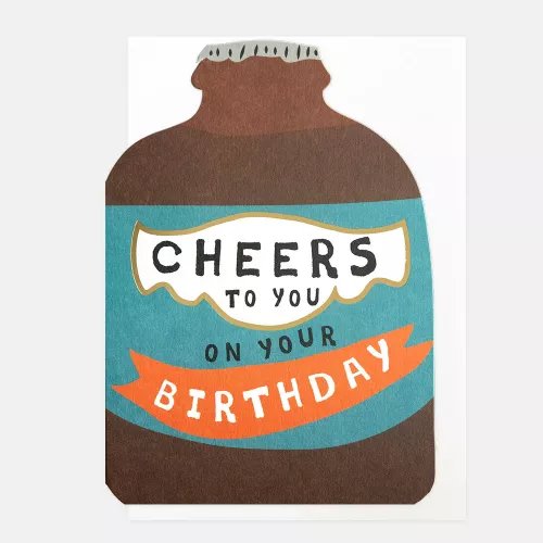 Cheers To You On Your Birthday Beer Bottle, Greeting Card