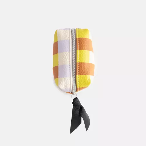 Multi Check Ultra Mini Cube Cosmetic Bag
