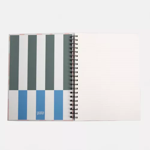 Pink Checkmate Hearts Spiral A4 Notebook
