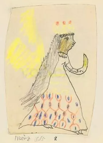 Christmas Angel with Yellow Wings (1885), Postcard