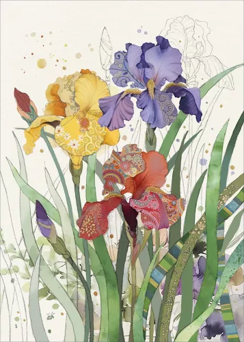 Mixed Irises, Greeting Card