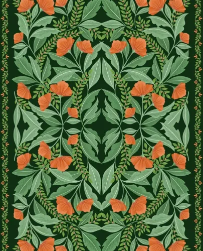 Nouveau Poppies,  Luxury Gift Wrap
