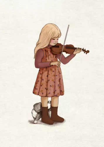Violin, Postcard