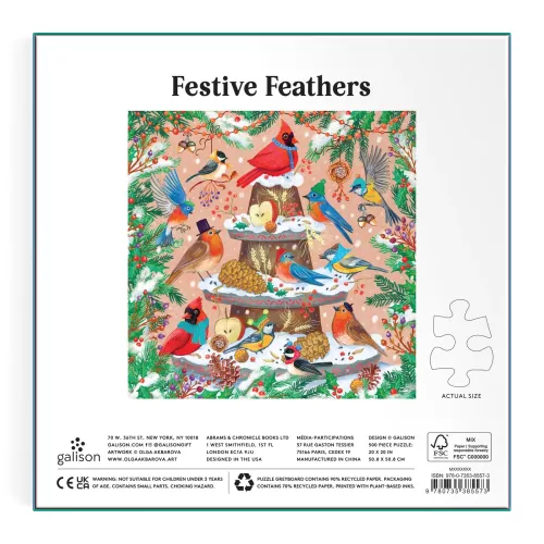 Festive Feathers 500 Piece Foil Puzzle (Jigsaw Products)