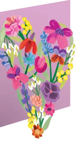 Heart of Flowers Lasercut Card single
