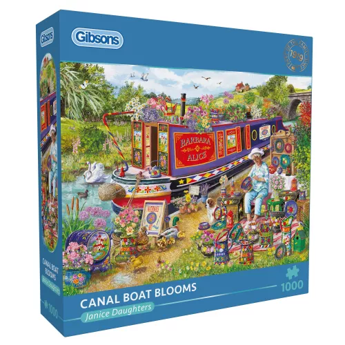 Canal Boat Blooms, 1000pcs Jigsaw