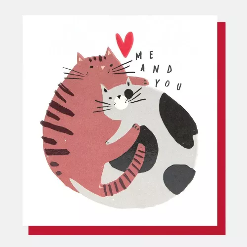 Me And You Hugging Cats, Greeting Card