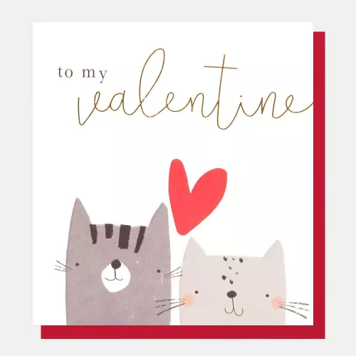 To My Valentine Cats With Heart, Greeting Card