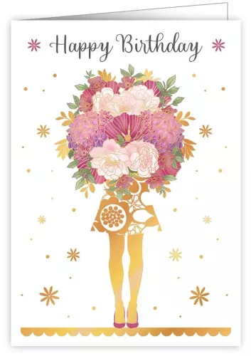Happy Birthday, Flower bouquet, Greeting Card