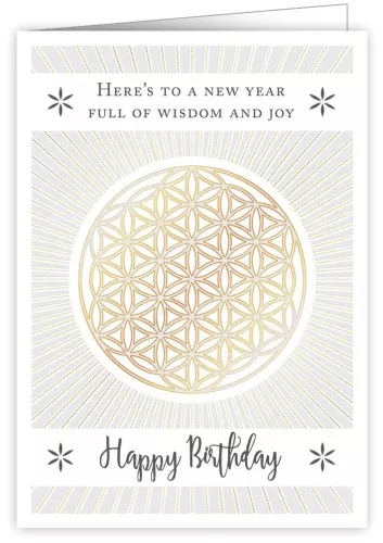 Happy Birthday, here´s to a new year of wisdom and joy, Greeting card