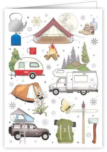Camping, Greeting card