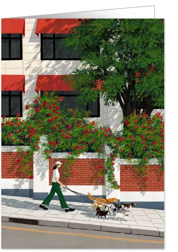 Taking dogs for a walk, Heartfelt, Greeting Card