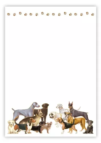 Dogs, Slant Note Block, Quire Stationary