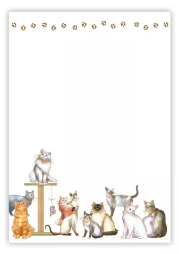 Cats, Slant Note Block, Quire Stationary