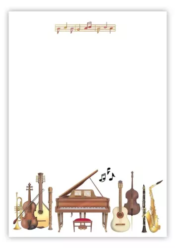 Classical Musical Instruments, Slant Note Block, Quire Stationary
