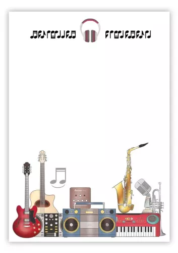 Band Musical Instruments, Slant Note Block, Quire Stationary