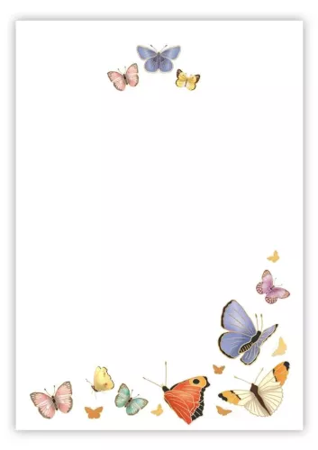 Butterflies, Slant Note Block, Quire Stationary