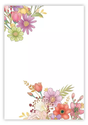 Flowers, Slant Note Block, Quire Stationary