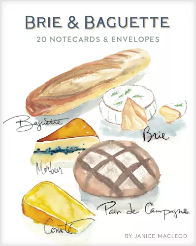 Brie & Baguette Notes - 20 Notecards & Envelopes (Notecards/Writing Paper)