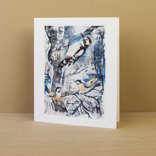 Winter Woodpecker, Greeting Card