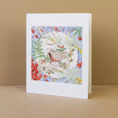 Winter Bird and Berries, Greeting Card