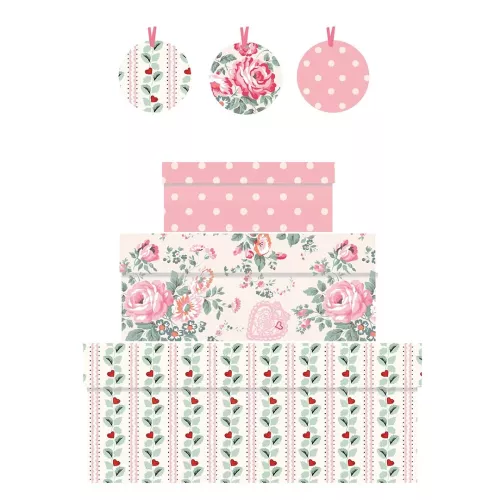 CK Rose Heart Stripe Nest of Boxes