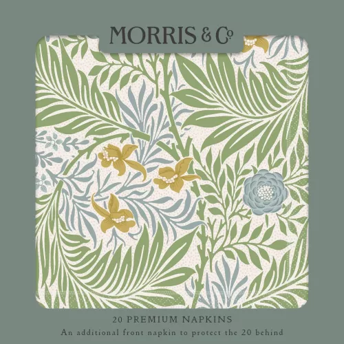 Larkspur, William Morris, Grass Green, Napkins