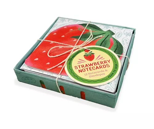 Paper Produce Strawberry Notecards - 12 Notecards & Envelopes