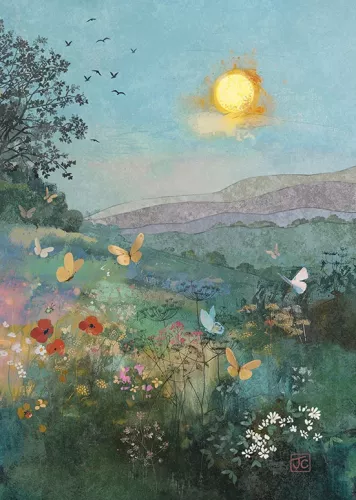 Butterfly Sunset, Greeting Card