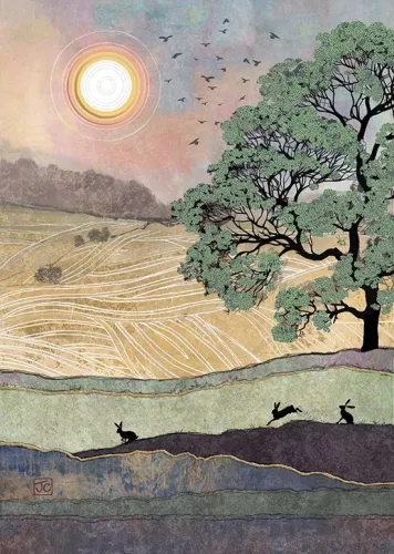 Three Hares, Greeting Card