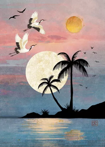 Crane Palms, Greeting Card