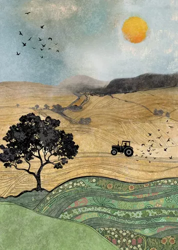 Tractor Field, Greeting Card