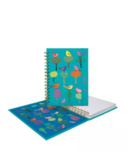 Modern Birds A5 Blank Wiro Notebook