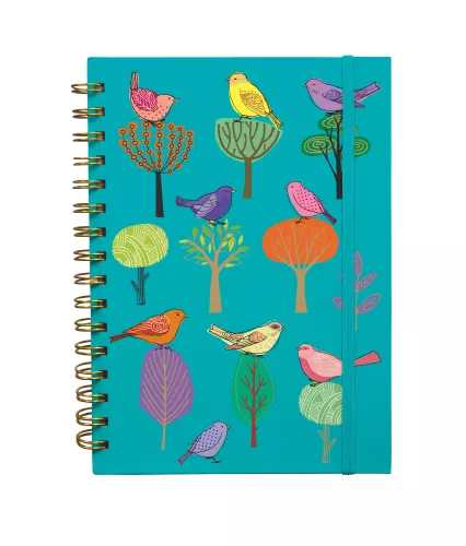 Modern Birds A5 Blank Wiro Notebook