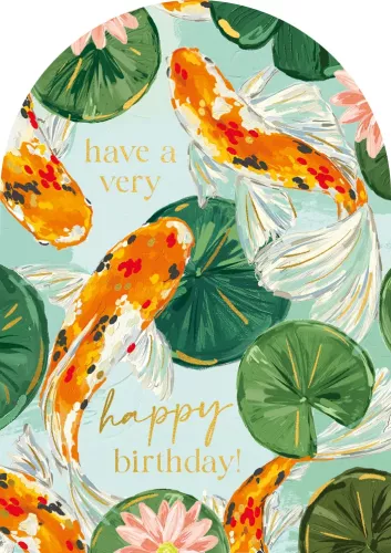 Sundaze Koi Birthday Card